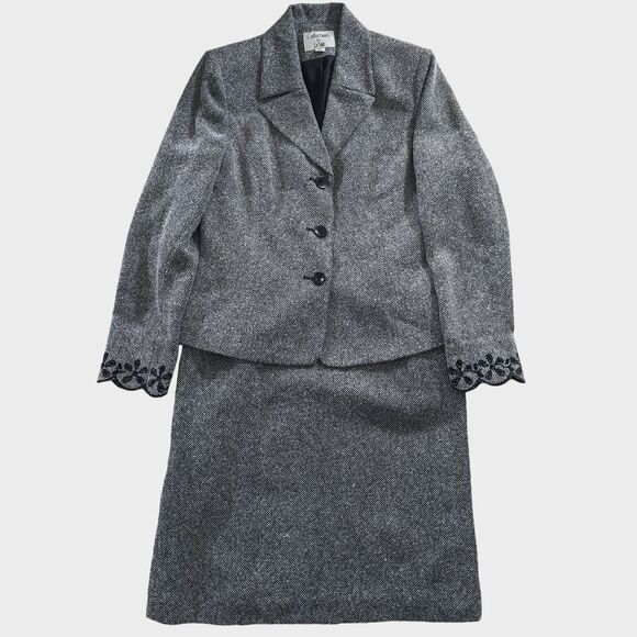 Vtg Collections For Le Suit Skirt Set Womens 6 Business Career Minimalist Retro - Picture 1 of 8